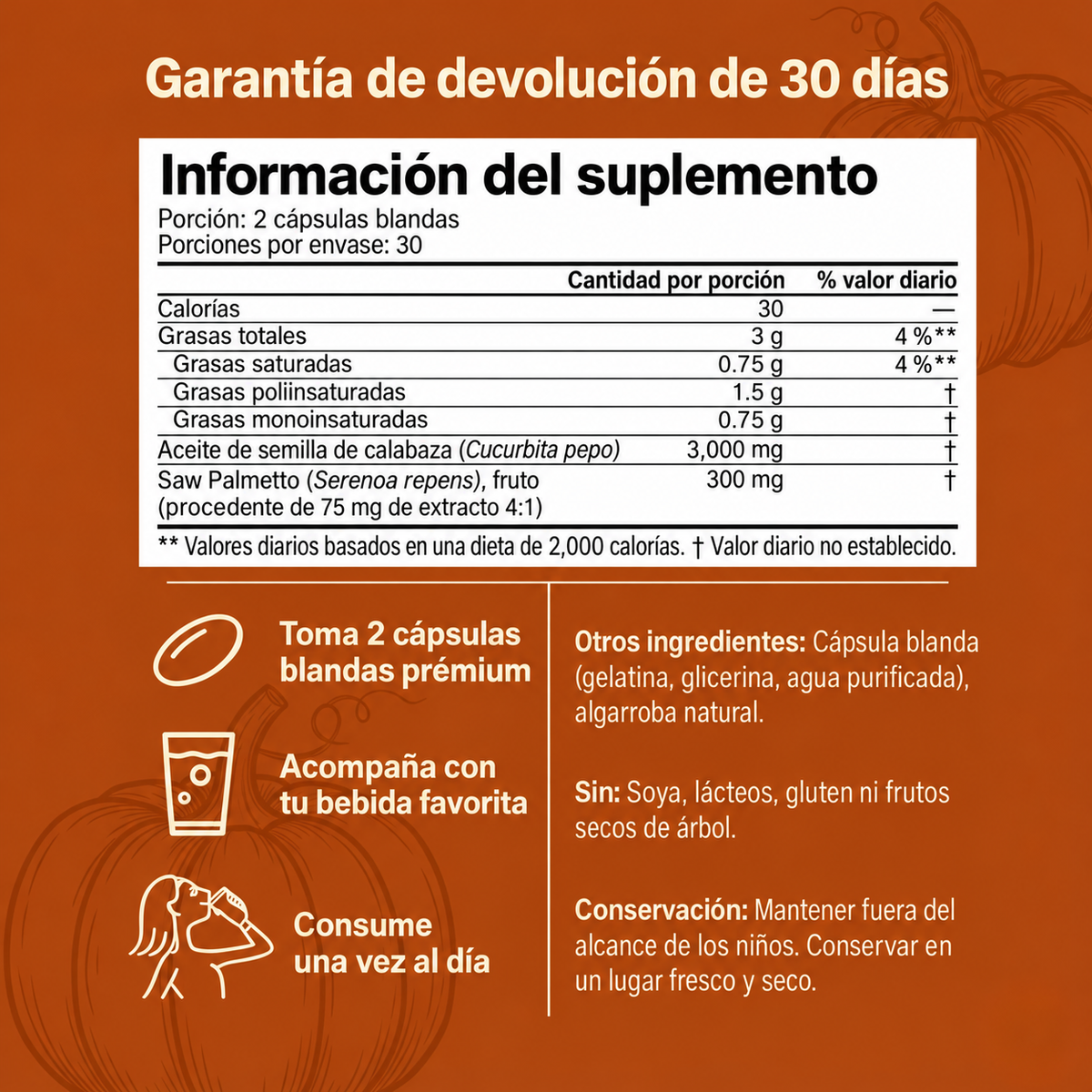 Menos caída del cabello y mayor comodidad de la vejiga en tres semanas